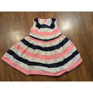 Carter’s Baby Girl's Navy And White Striped Formal Dress, Size 9 months